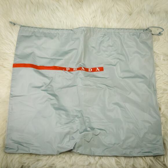 Prada Grey Gray Logo Drawstring Shoe Bag Fabric Replacement Dust Bag Cover - Picture 1 of 3